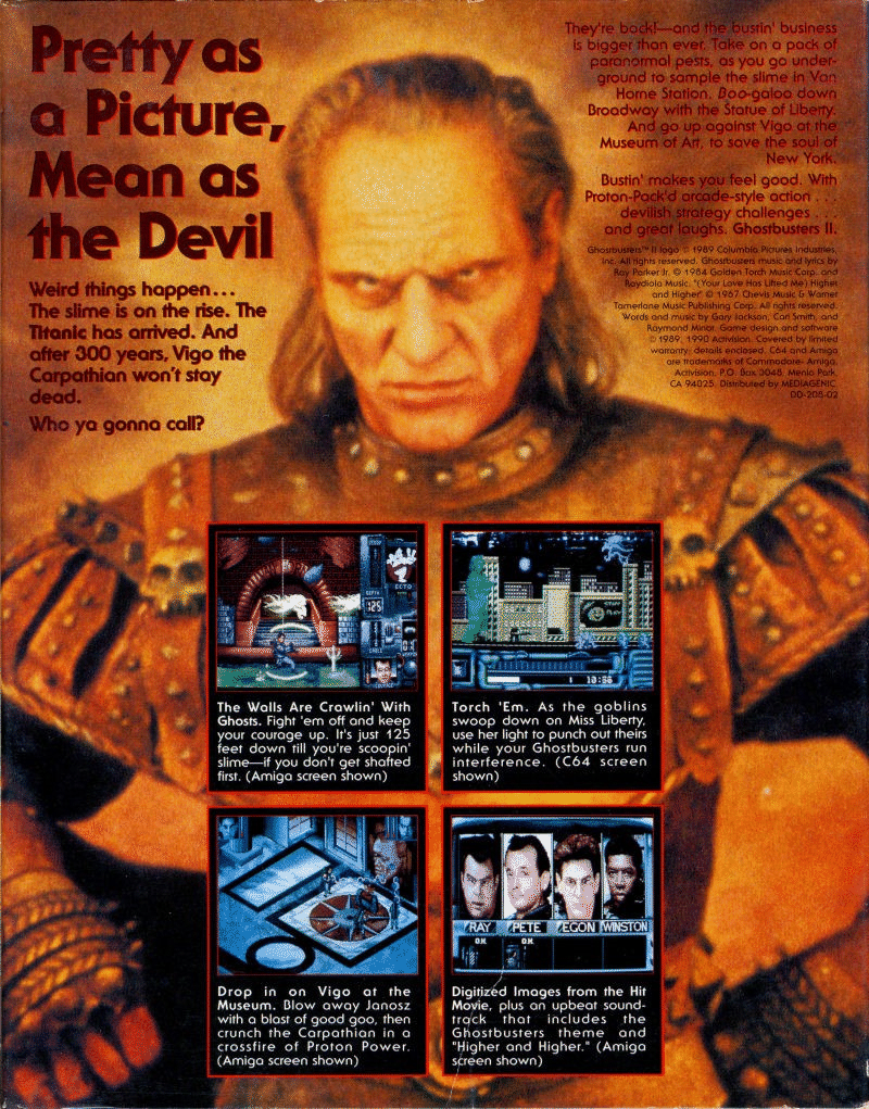 Ghostbusters II box art for Commodore 64
